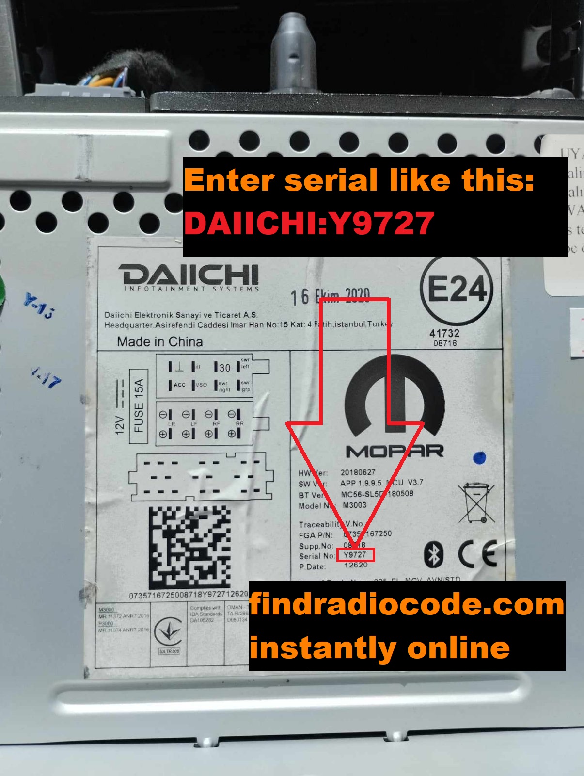 Daiichi FIAT anti-theft unlock code by serial